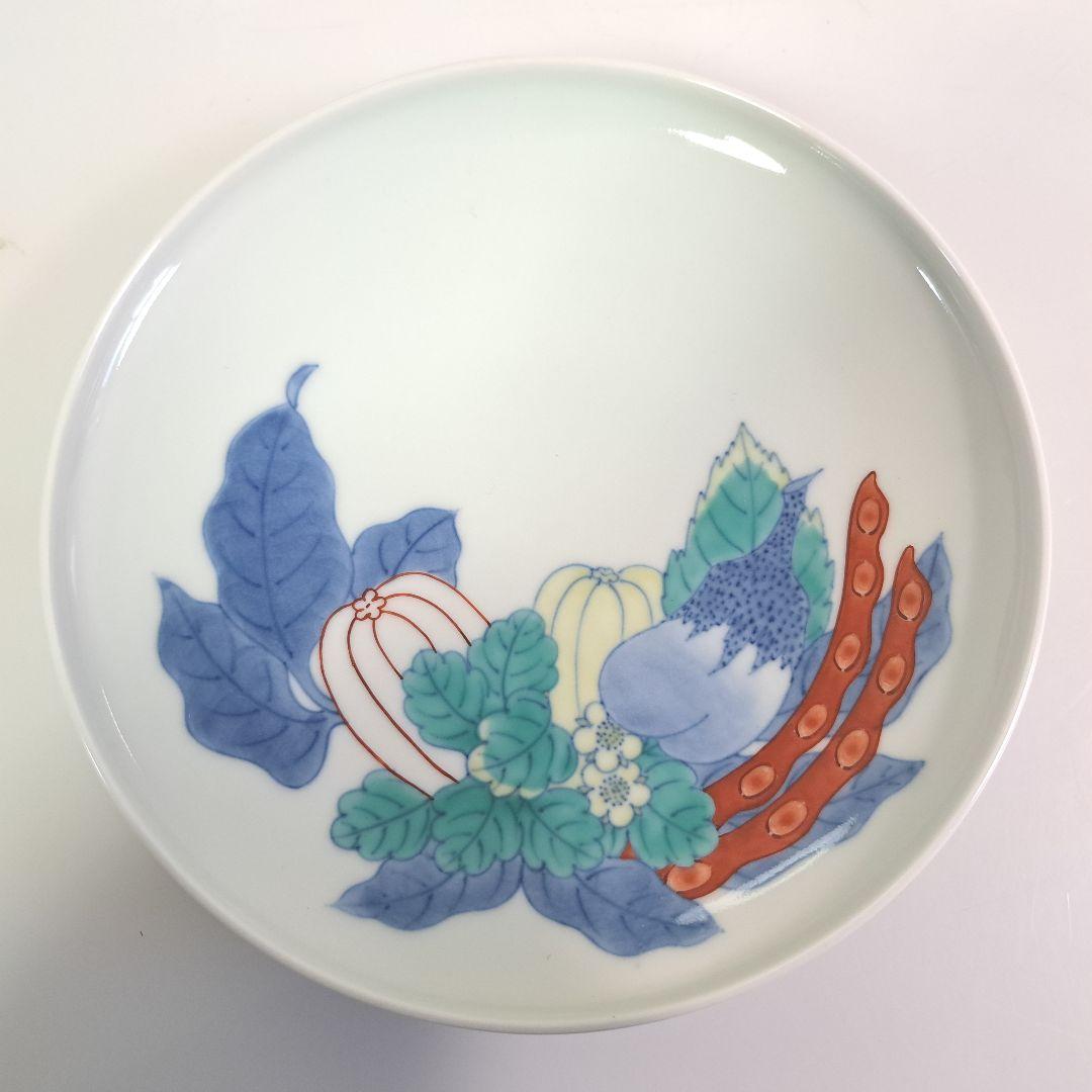 今右衛門皿 錦野菜絵皿 十三代 今泉今右衛門作 供箱 T489サ