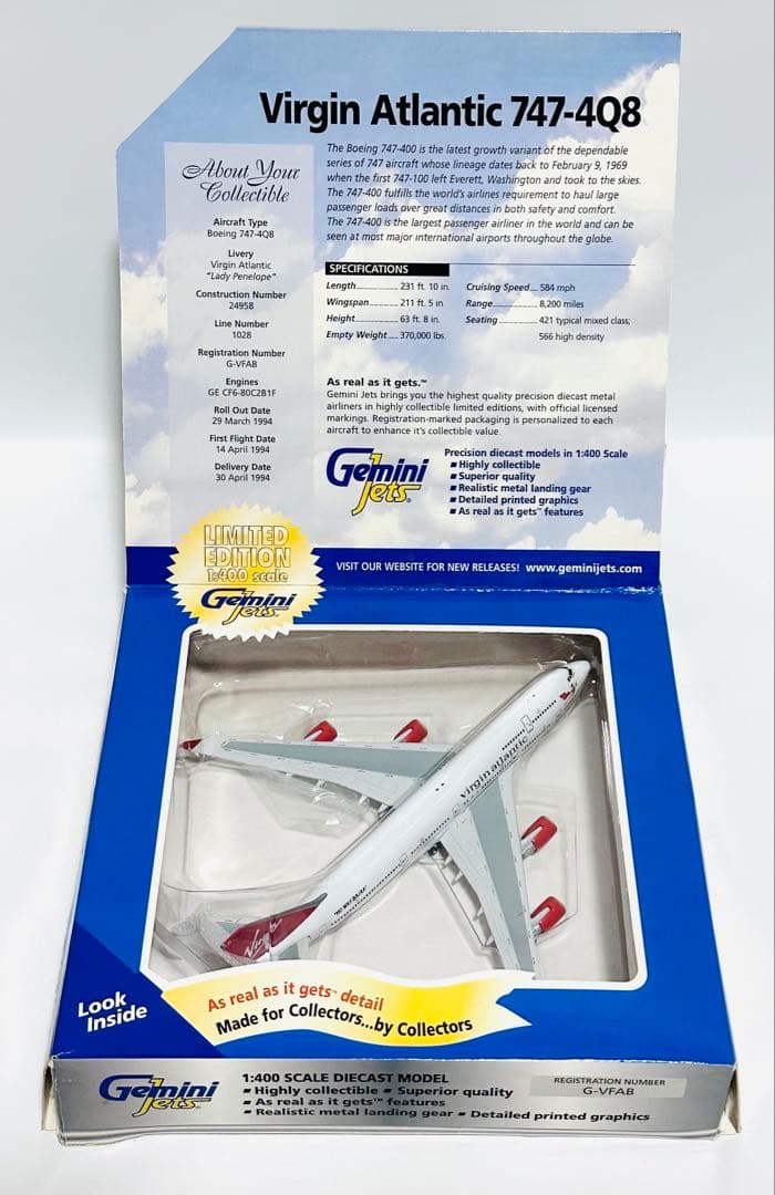 Gemini 1/400 747-4Q8 Virgin Atlantic航空