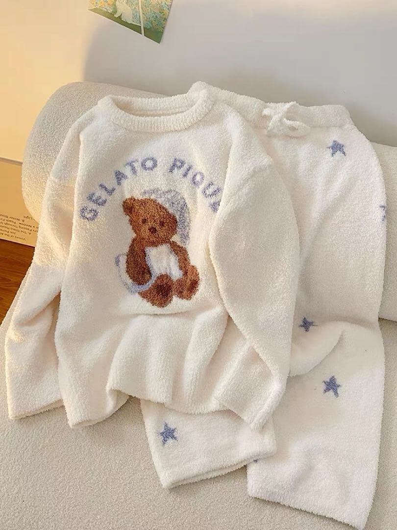 【新品未使用】テディベア柄　ルームウェア　ピンク. 002