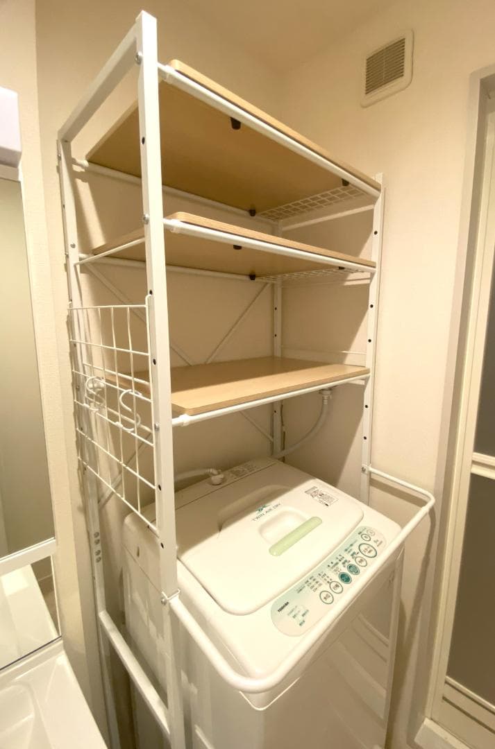 ekans エカンズ 棚付きランドリーラック LSH-530W 棚3段 ホワイト