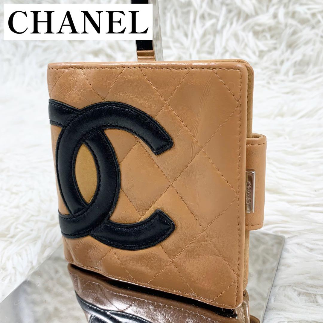 【✨極美品 ✨】 シャネル 二つ折り財布 カンボンライン マトラッセ ベージュ