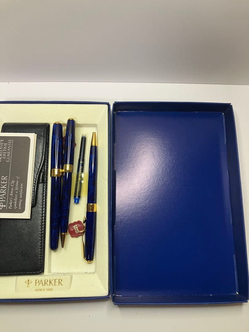 Parker SONNET 　ブルーマーブル　万年筆＆ボールペン＆ペンシルセット