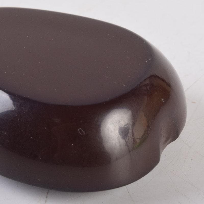 茶道具　漆塗　内銀溜　茄子形　香合　時代箱　V　8547