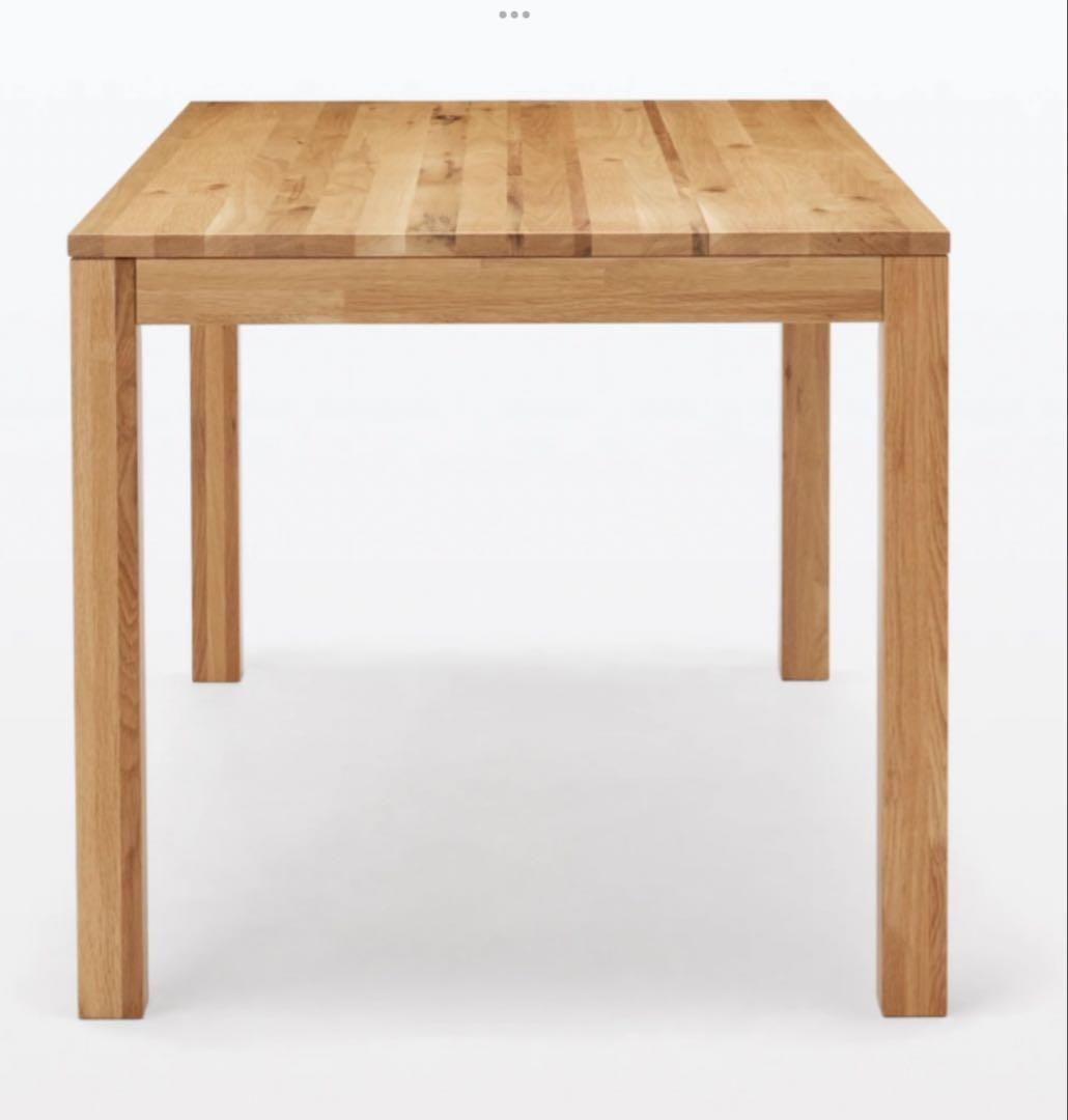 MUJI 無印良品 木製テーブル 引出付 節あり 幅140cm オーク材×1点