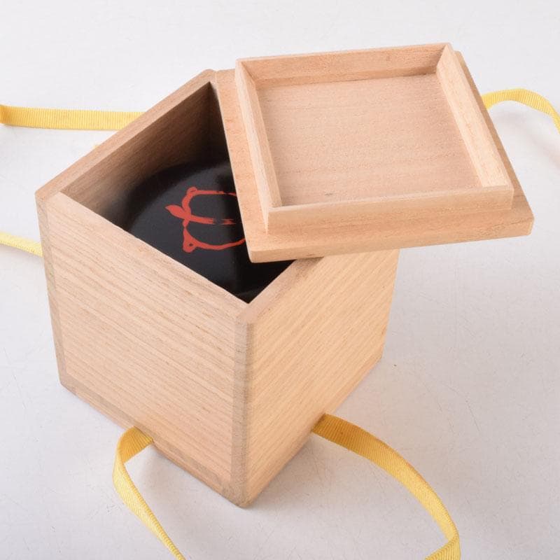 茶道具　黒塗　朱亀蒔絵　不白好　棗　時代箱　V　8509