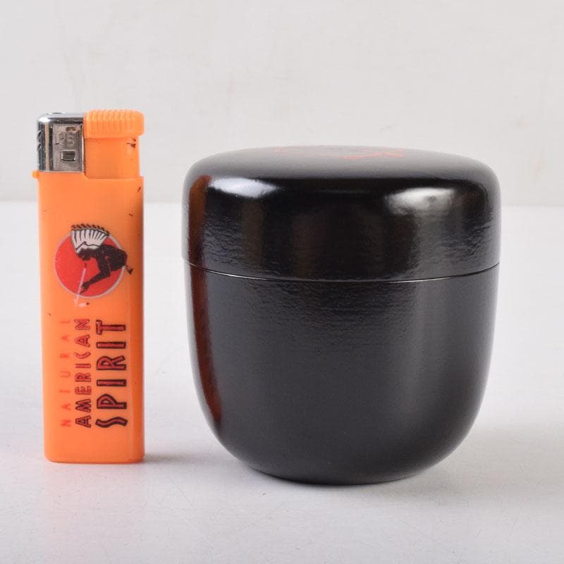 茶道具　黒塗　朱亀蒔絵　不白好　棗　時代箱　V　8509