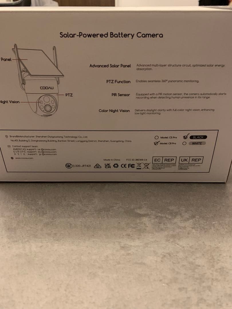 未使用屋外防犯カメラ ソーラー一体型完全ワイヤレス高画素人体検知 駐車場車庫対応