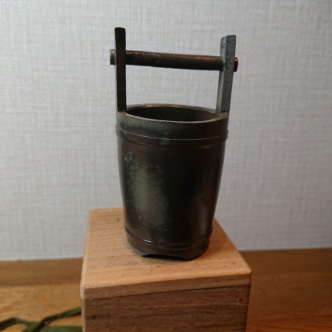 茶道具 備前焼手桶茶器