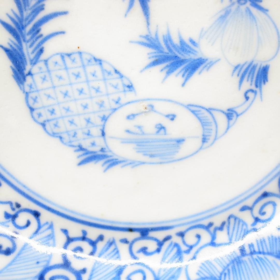 古伊万里　線画　パイナップル　なます皿　2枚