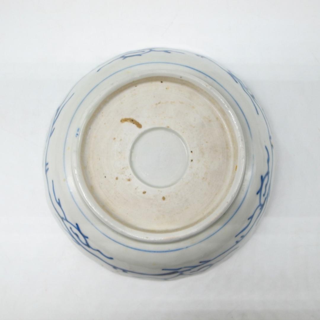 古伊万里　線画　パイナップル　なます皿　2枚