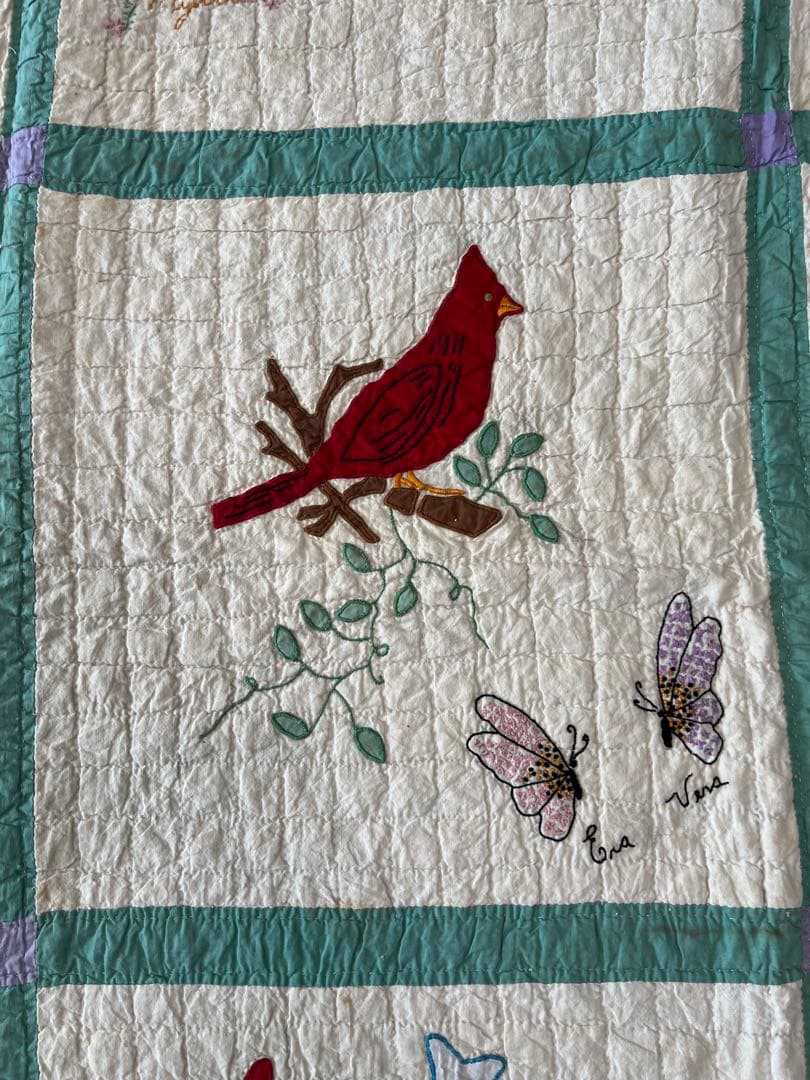 アンティークキルト✴︎刺繍キルト✴︎アップリケキルト