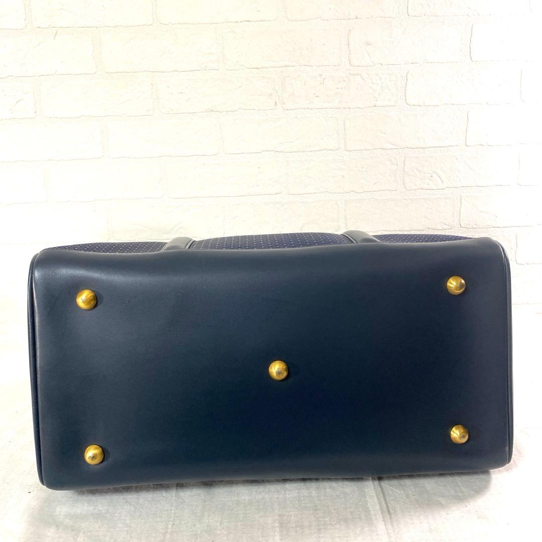 719☆ 印傳屋 ハンドバック 印伝細工 レディース ネイビー