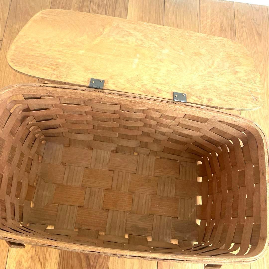 アンティーク 大きな ピクニックバスケット シェーカー ハンドメイド