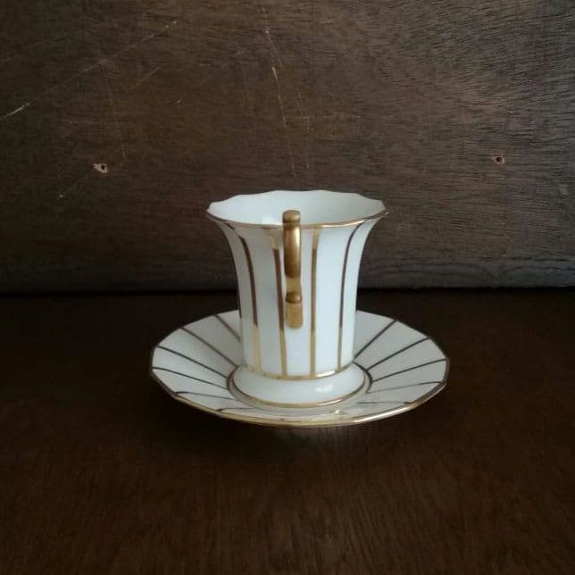 逸品　金彩装飾ハイハンドルC&S　アールデコ　Cauldon　英国アンティーク