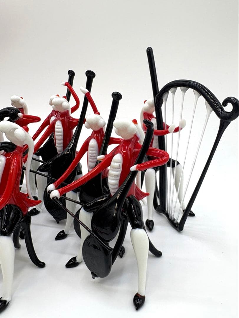 一点モノ ガラス工芸 音楽隊 オーケストラセット インテリア置物 ガラス細工