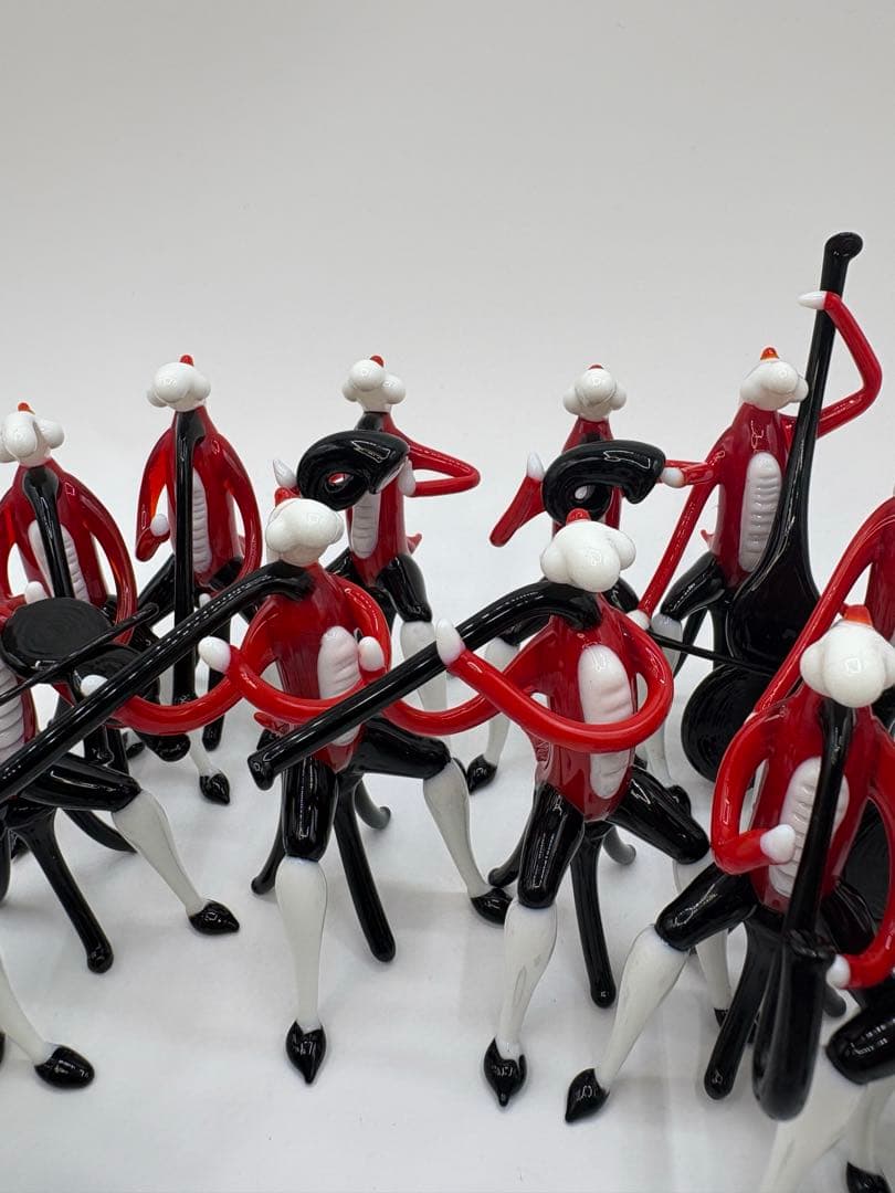 一点モノ ガラス工芸 音楽隊 オーケストラセット インテリア置物 ガラス細工