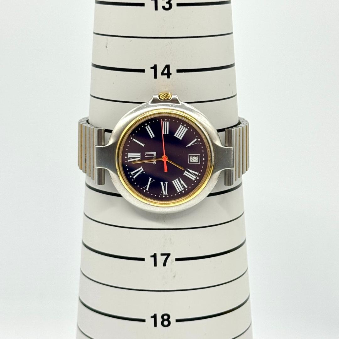 稼働品 dunhill ダンヒル 腕時計 ミレニアム デイト 黒文字盤 ３針