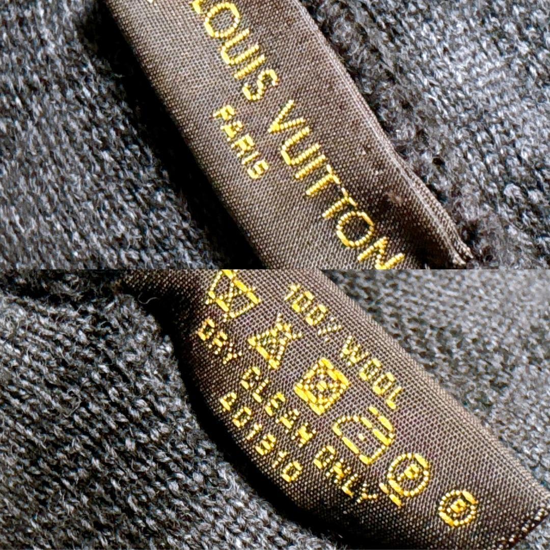 【美品】ルイヴィトン ダミエ柄 LVロゴ ニットキャップ 黒 男女兼用