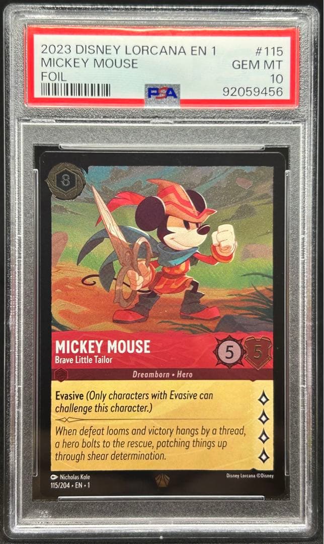 ロルカナ Lorcana ミッキー MickeyMouse foil PSA10