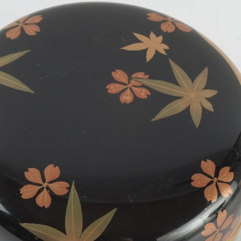 茶道具　山中塗　中村宗悦作　霞雲錦蒔絵　平棗　共箱　V　9305