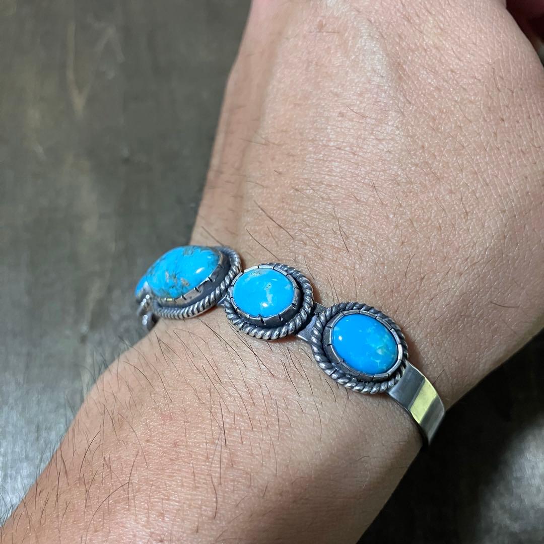 ttt様 オーダー品　モレンシ　ナチュラル　ターコイズ　シルバー　バングル