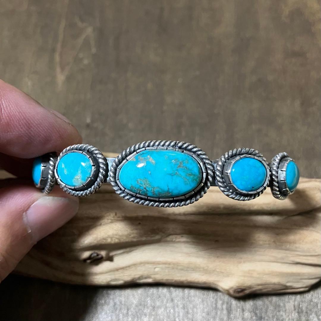 ttt様 オーダー品　モレンシ　ナチュラル　ターコイズ　シルバー　バングル