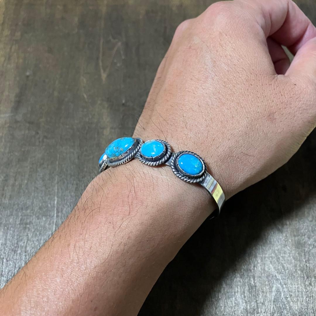 ttt様 オーダー品　モレンシ　ナチュラル　ターコイズ　シルバー　バングル