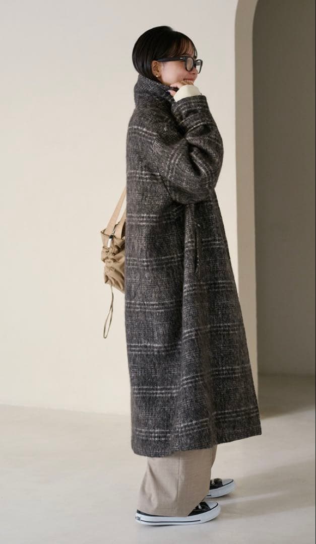 フレームワーク 2023AW シャギーチェックバルカラーコート