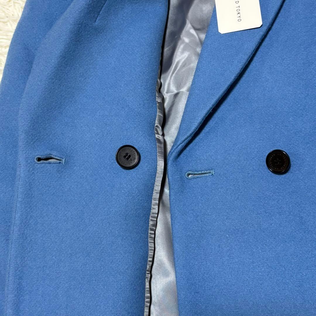 ✨タグ付未使用✨ UNITED TOKYO チェスターコート ブルー カシミヤ混