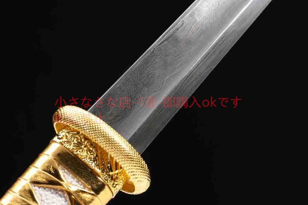 黄金木小環首唐横刀合金メッキ模様鋼 古兵器 武具 刀装具 日本刀 模造刀 居合刀