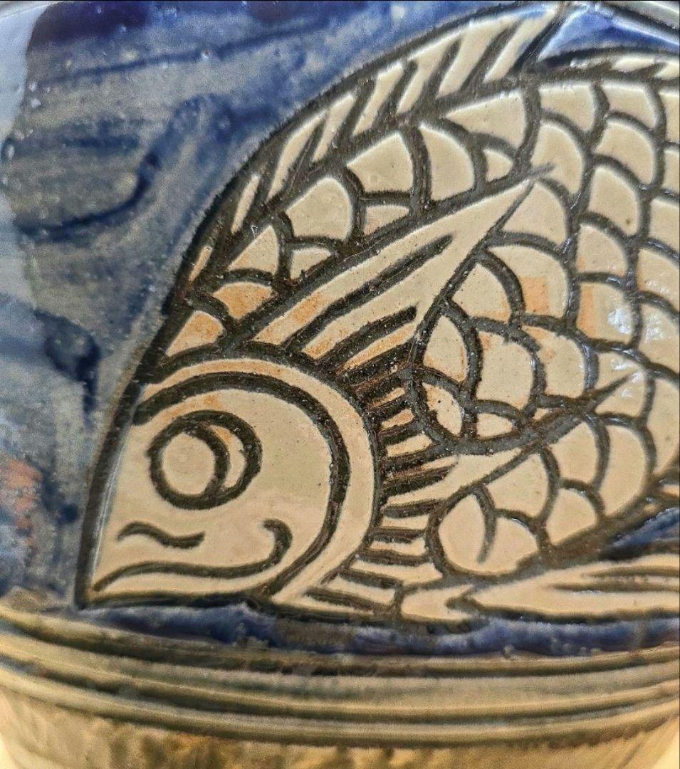 [入手困難]やちむん 金城次郎一門 宮城智 魚紋 大壺 人間国宝弟子