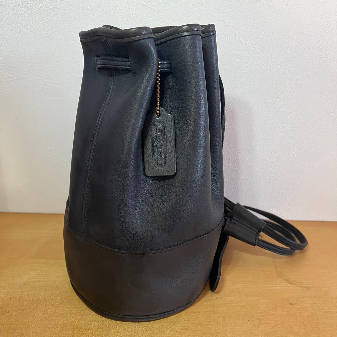 OLD COACH オールドコーチ レザー　9984 巾着　ブラック　USA製