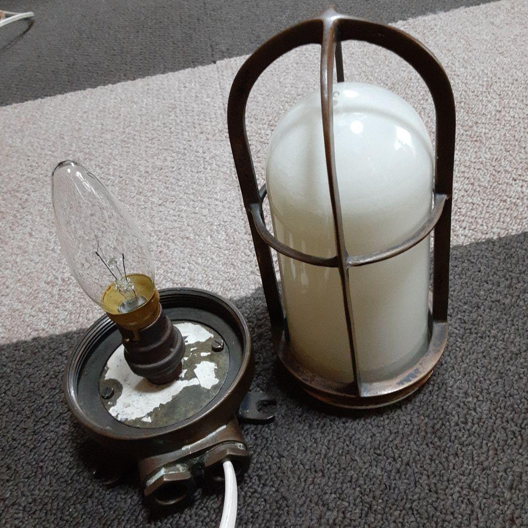 古い点灯マリンランプ/真鍮ハリケーンデッキ/船舶照明甲板ランタン/気泡ガラスホヤ