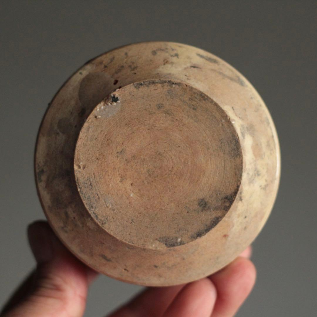 煙の出た 瀬戸 灰釉 野香炉 半筒碗 古美術 古道具 アンティーク