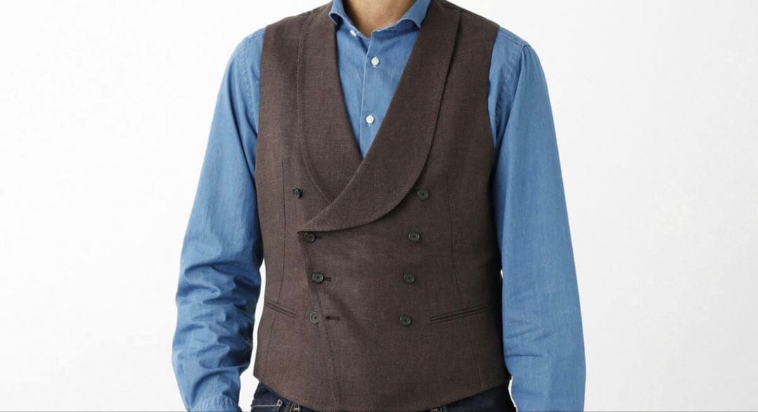 【未使用級】タリアトーレ TAGLIATORE ジレ ブラウンSize48