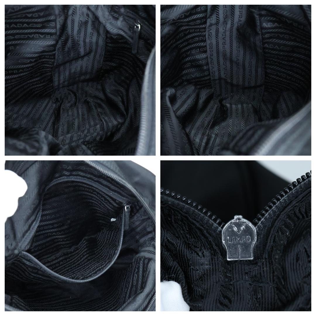 美品 PRADA プラダ ショルダーバッグ 3角プレート 白タグ ブラック