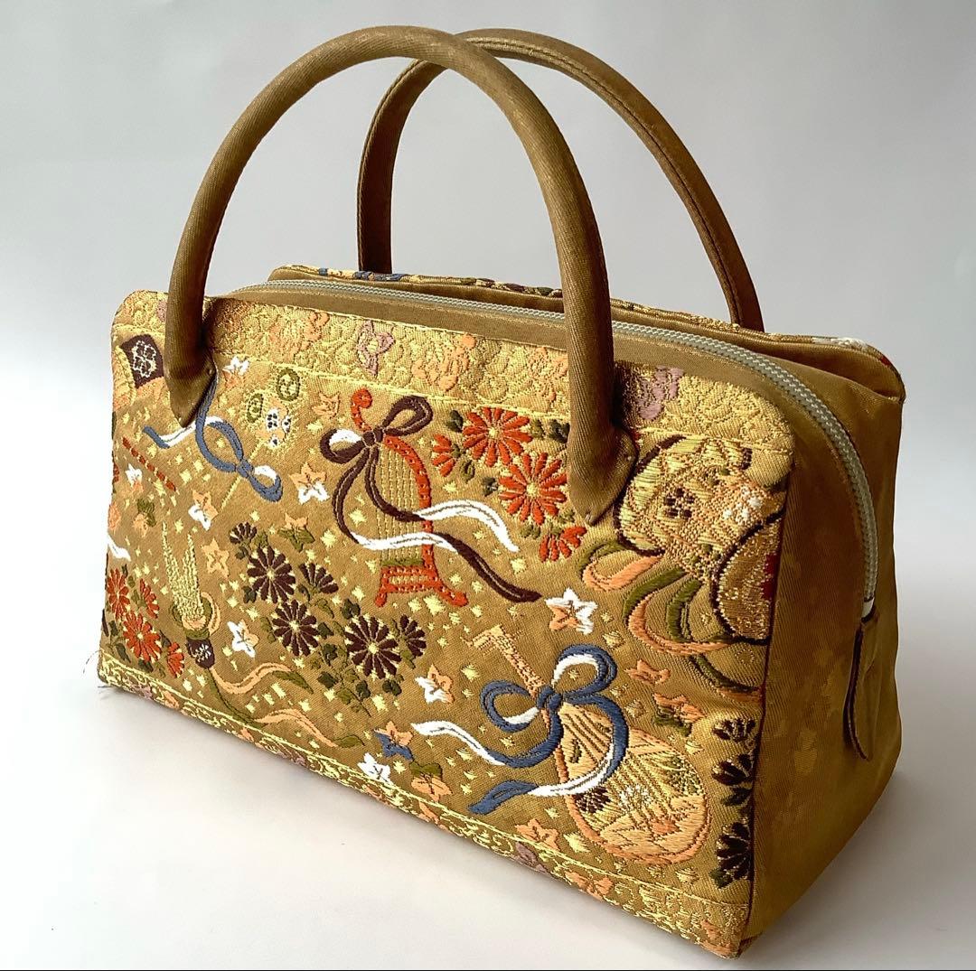 利休バッグ★和装バッグ★ゴールド