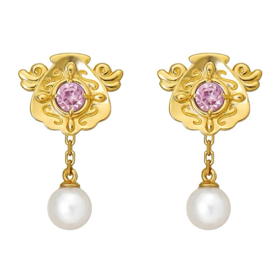 在庫1点のみ ぴちぴちピッチ るちあ K10 ピンクトルマリン 2WAYピアス