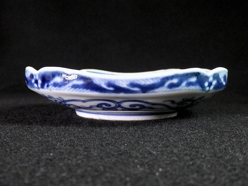 大聖寺伊万里　金襴手鳳凰に毘沙門亀甲紋の図　四方角皿　５枚B249AS-fbbg