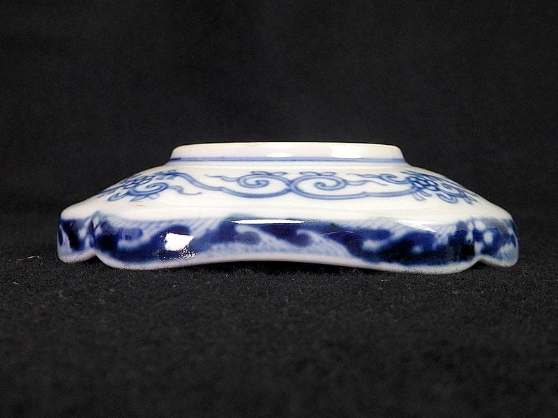 大聖寺伊万里　金襴手鳳凰に毘沙門亀甲紋の図　四方角皿　５枚B249AS-fbbg