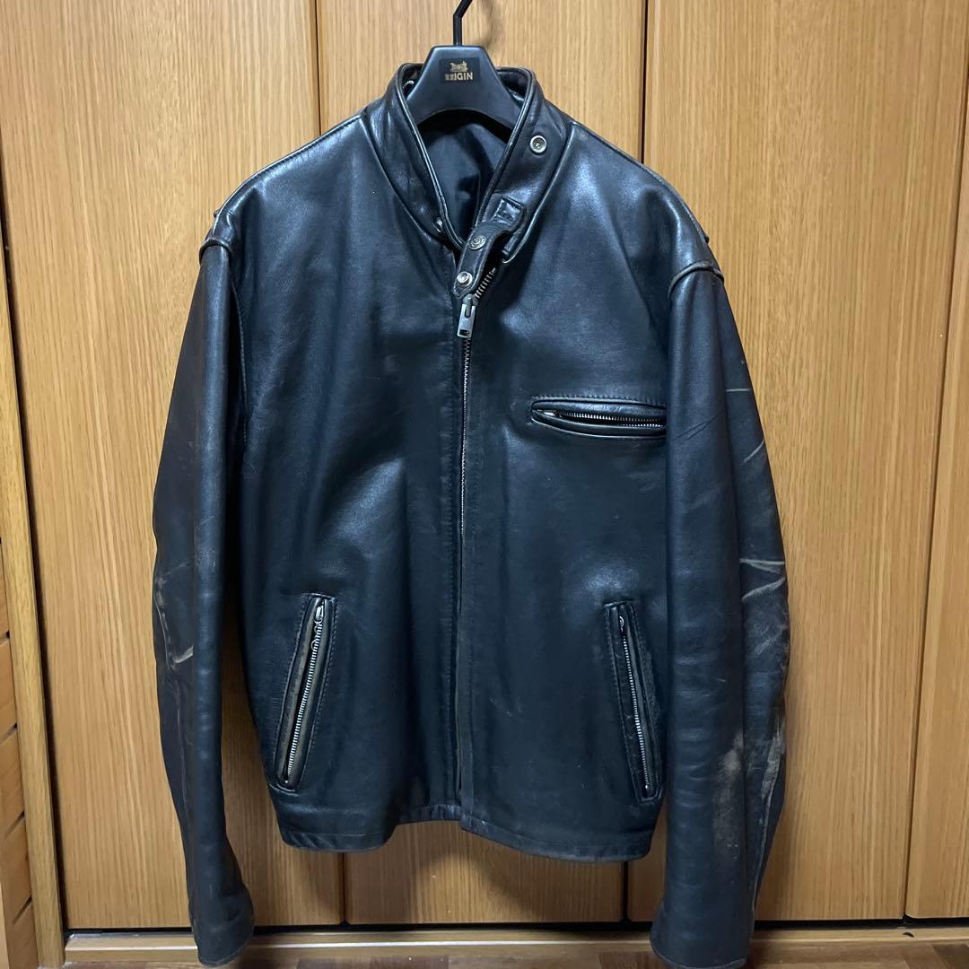 ショットシングルライダース ダメージ加工ビンテージ