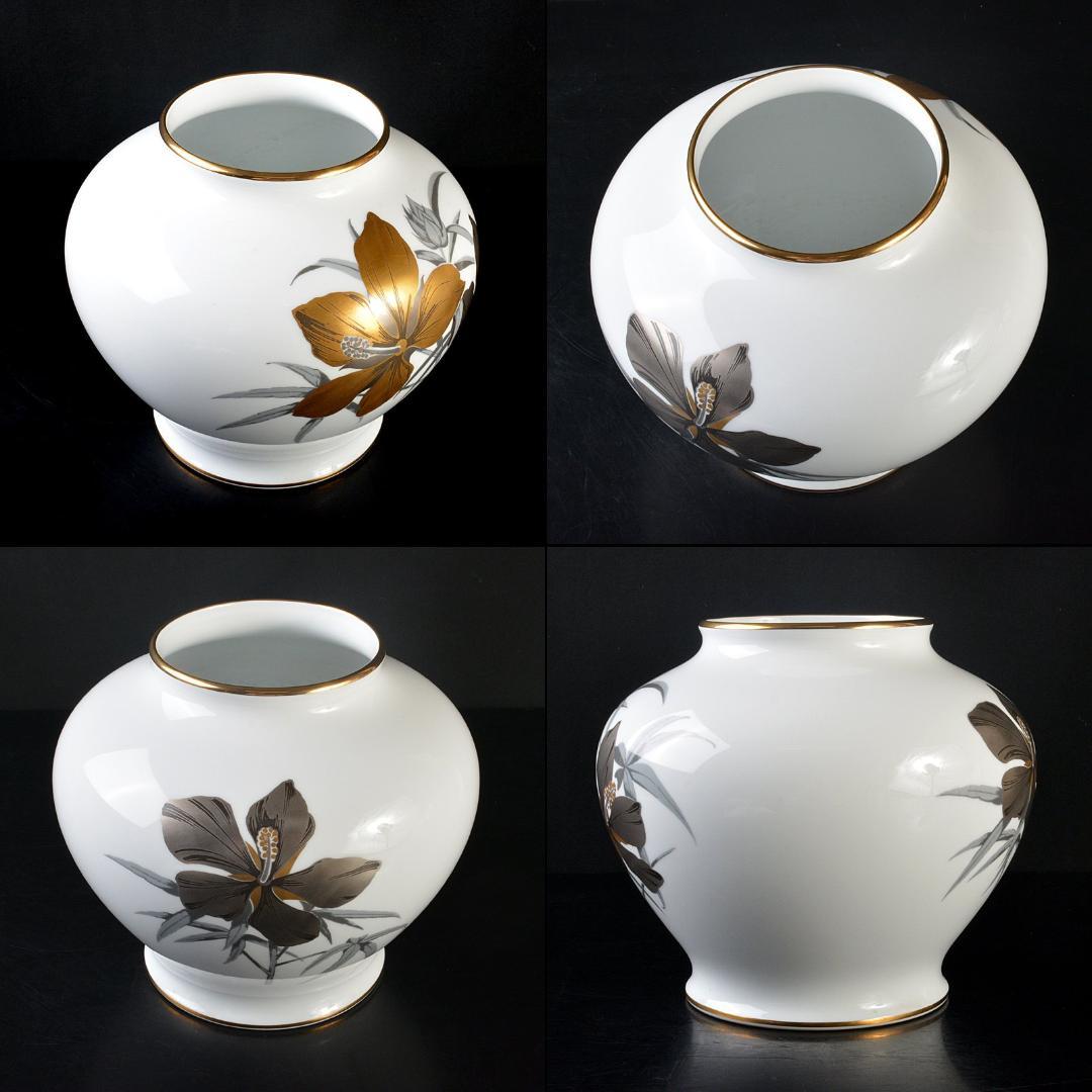 大倉陶園　OKURA　金蝕　花文　花瓶　花入　V　5816C