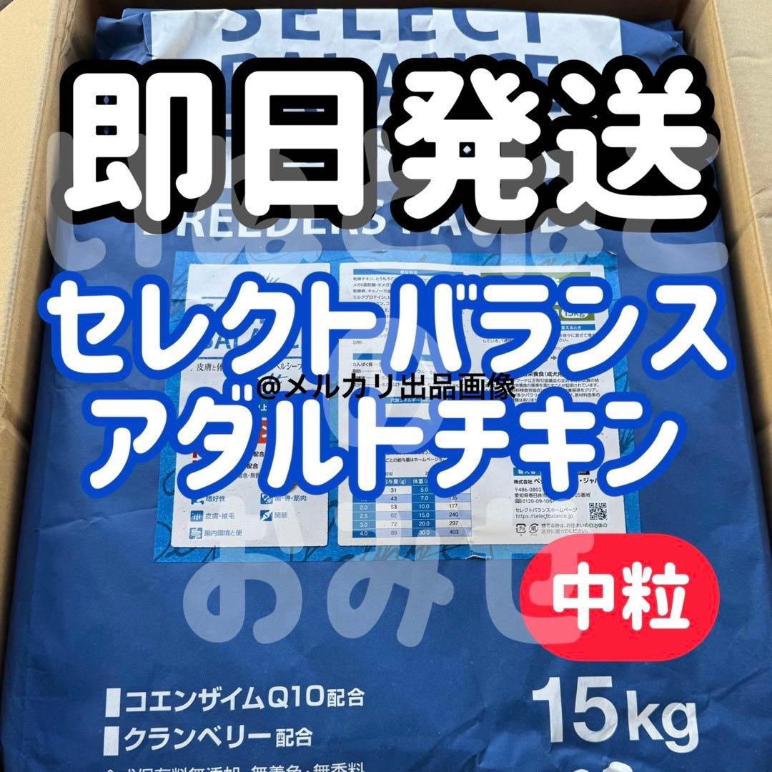 即日発送【15kg】★中粒★セレクトバランス アダルトチキンドッグフード