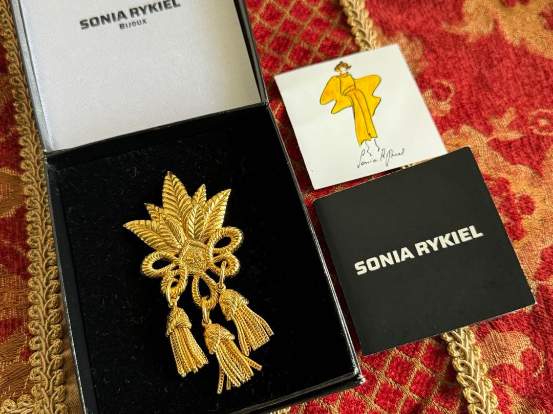 1990ssフランス製 SONIA RYKIEL フリンジ 箱付き ブローチ