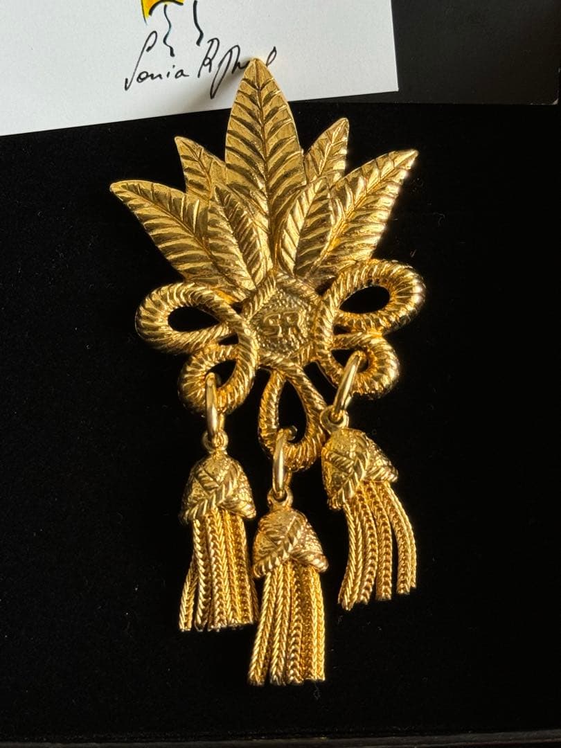 1990ssフランス製 SONIA RYKIEL フリンジ 箱付き ブローチ