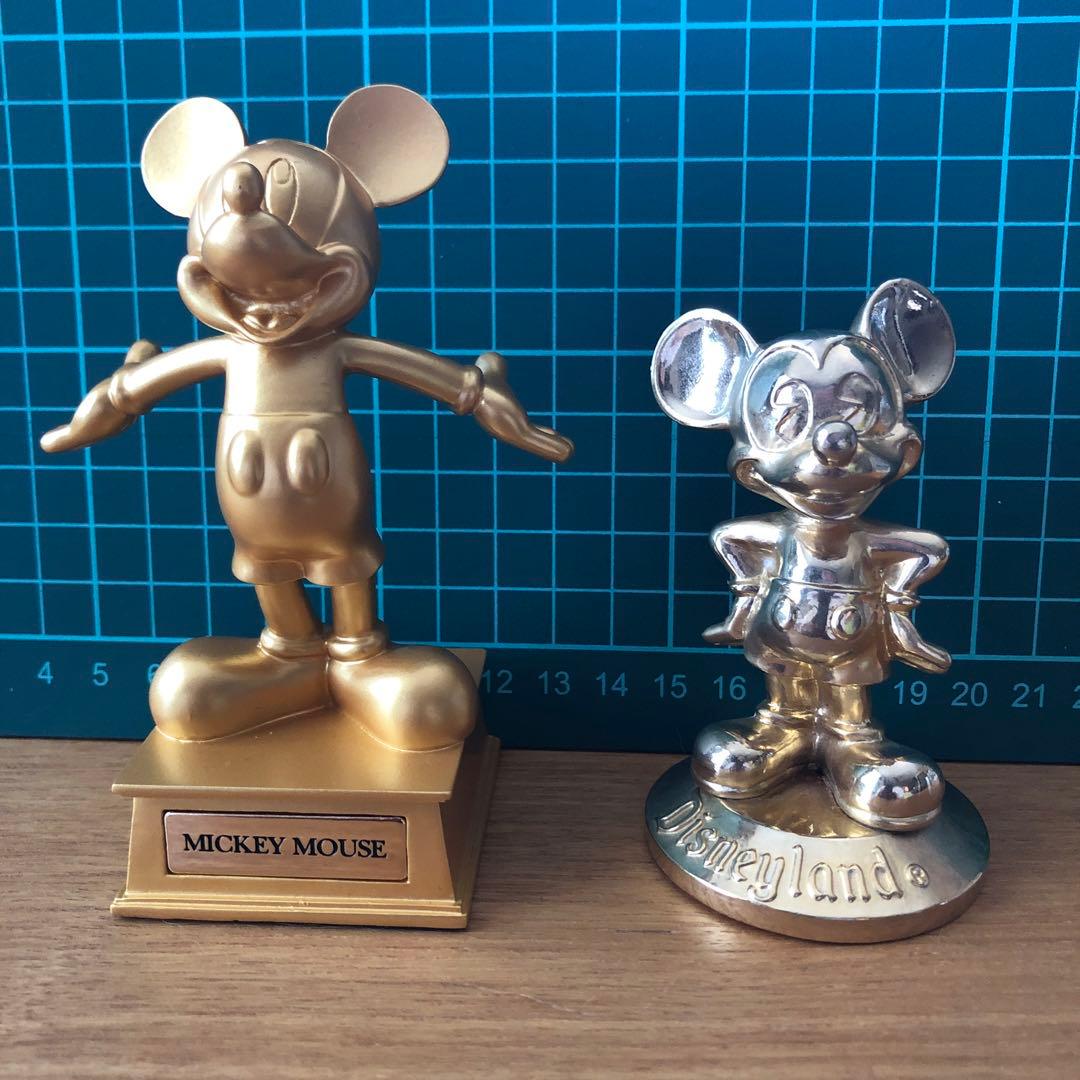 ミッキーマウス2体セット★MADEIN USA HONGKONG ゴールド　金色