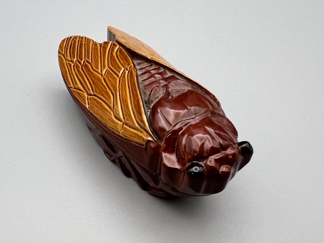 【海】香合　蝉　般若勉作　（号　雲舟）茶器　茶道具　共箱付　新品未使用