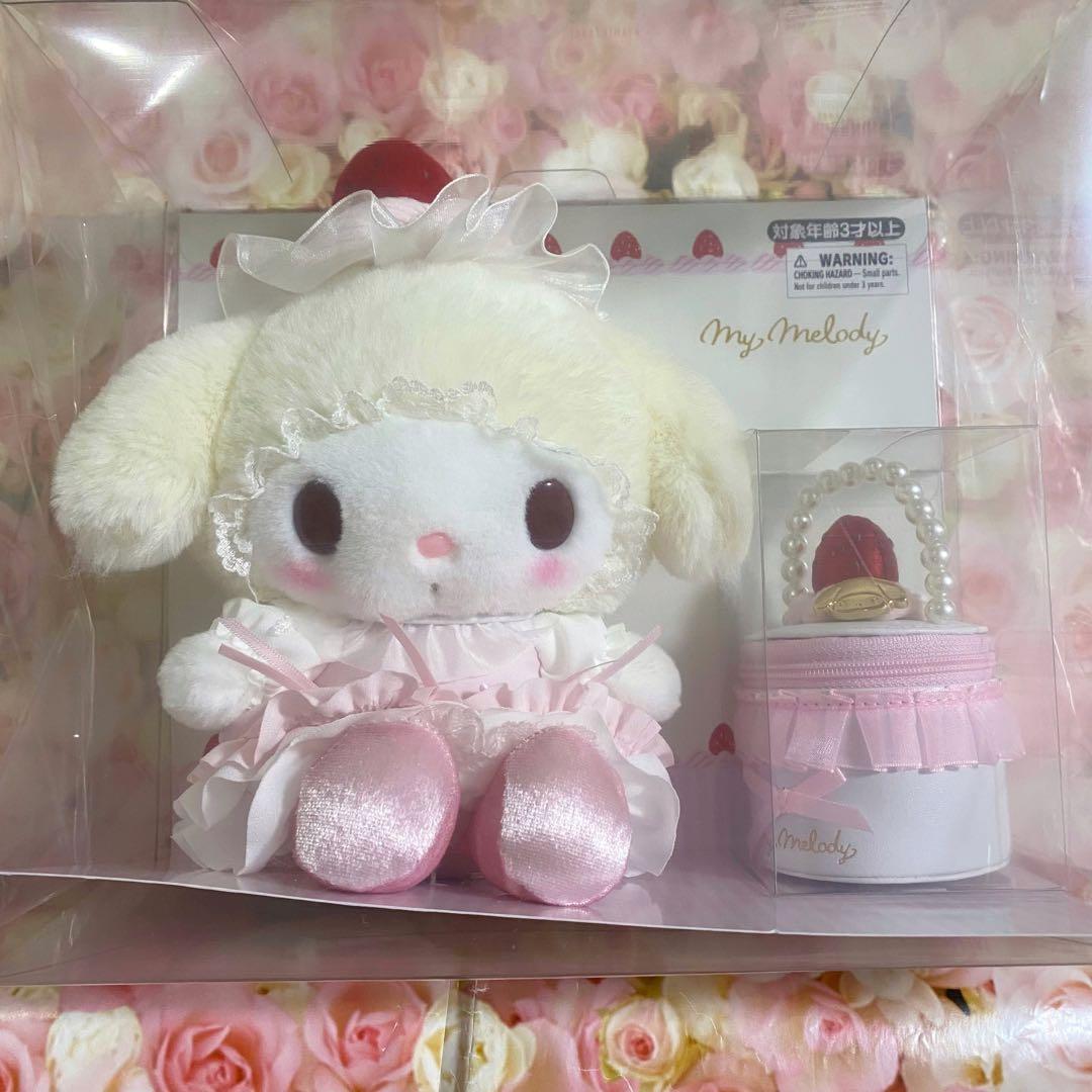 サンリオ　いちごホイップケーキ　ぬいぐるみ&アクセサリーケース　セット　マイメロ