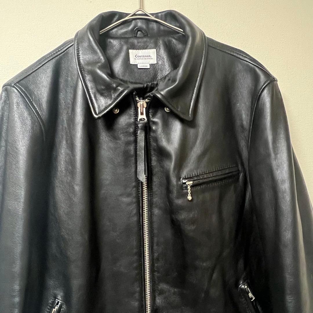 【美品】COVERNAT 本革 シープスキン レザージャケット L ライダース
