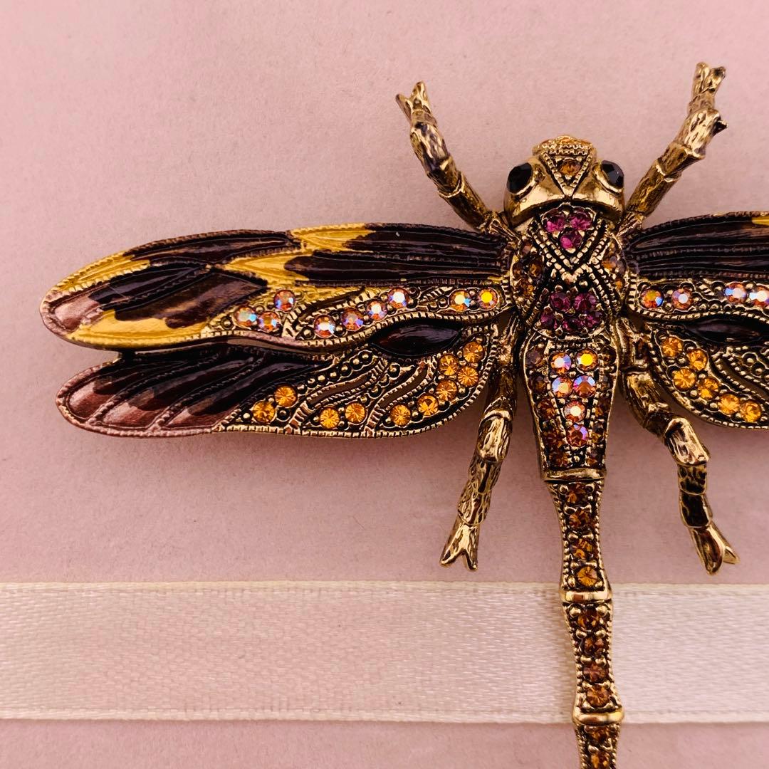 JANUS ビンテージトンボのブローチ　動く尾を持つ